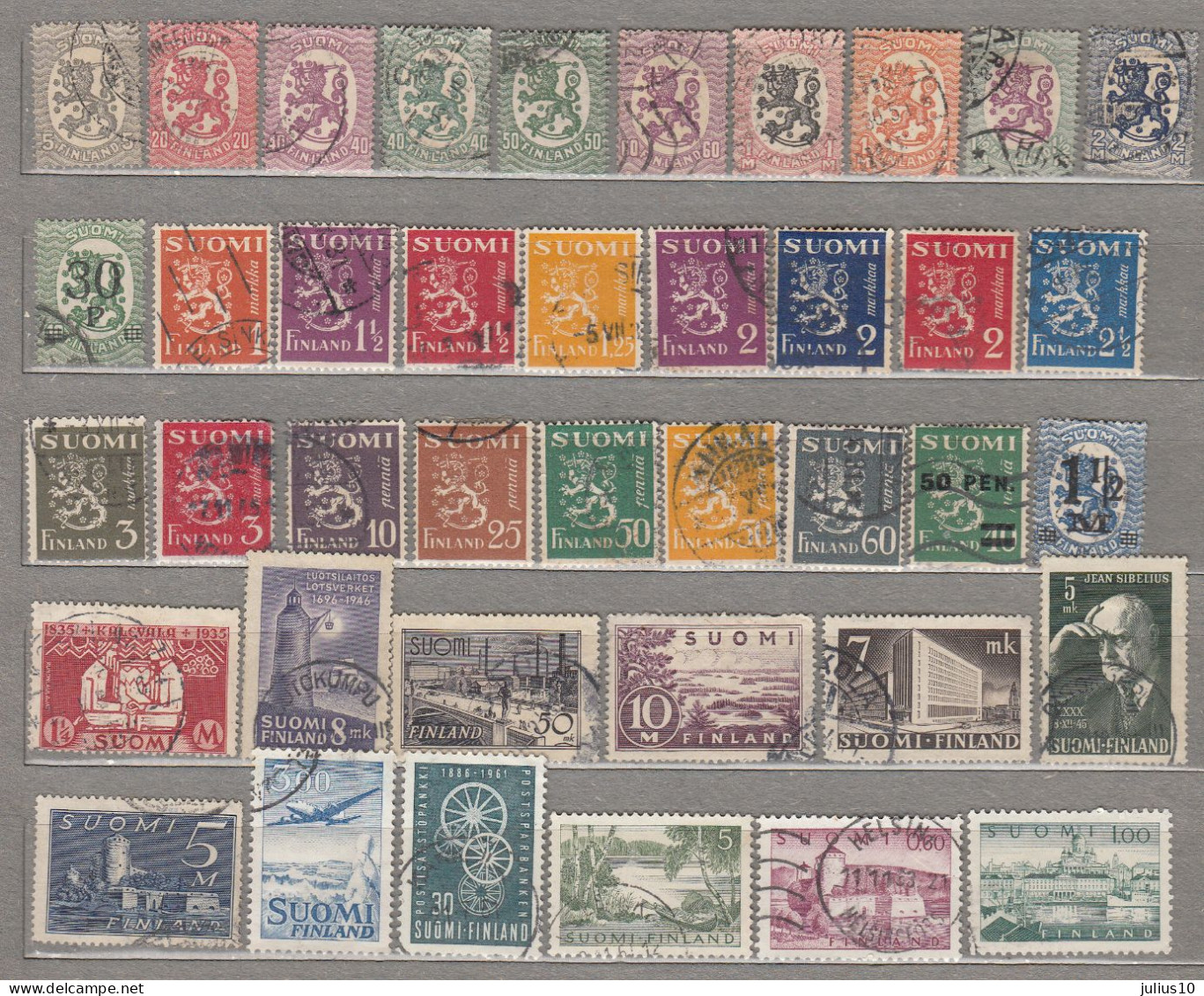 FINLAND SUOMI 40 Old Used (o) Different Stamps Lot #1533 - Collezioni