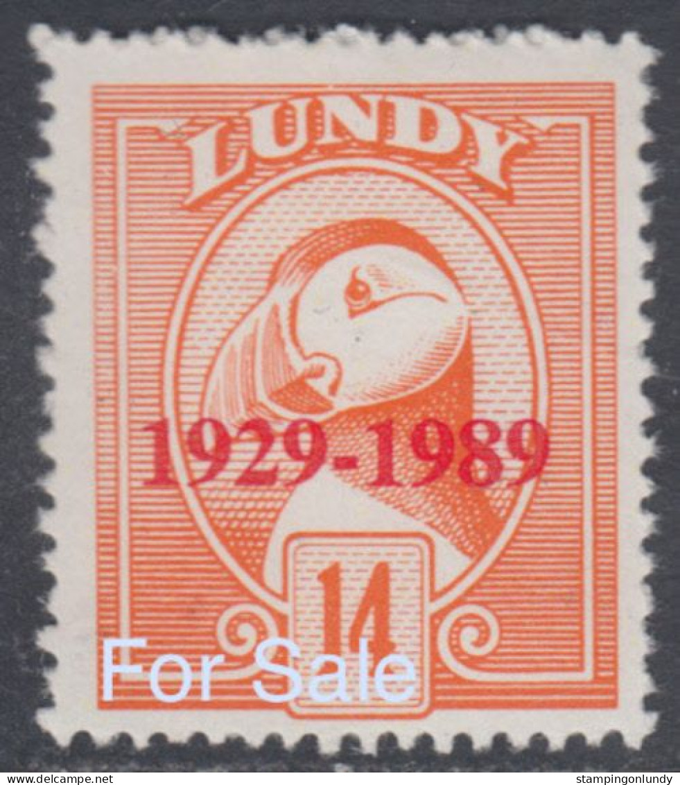 #15 Great Britain Lundy Island Puffin Stamp 1982 Definitives Colour Trial Overprint In Red #235(b) Price Slashed! - Local Issues