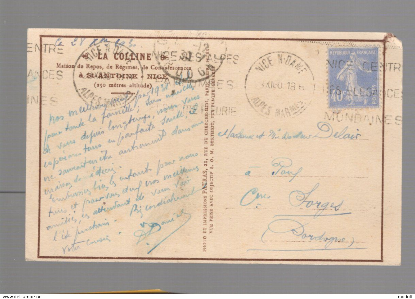 CPA - 06 - St-Antoine-Nice - Maison De Repos La Colline - 1930 - Salud, Hospitales