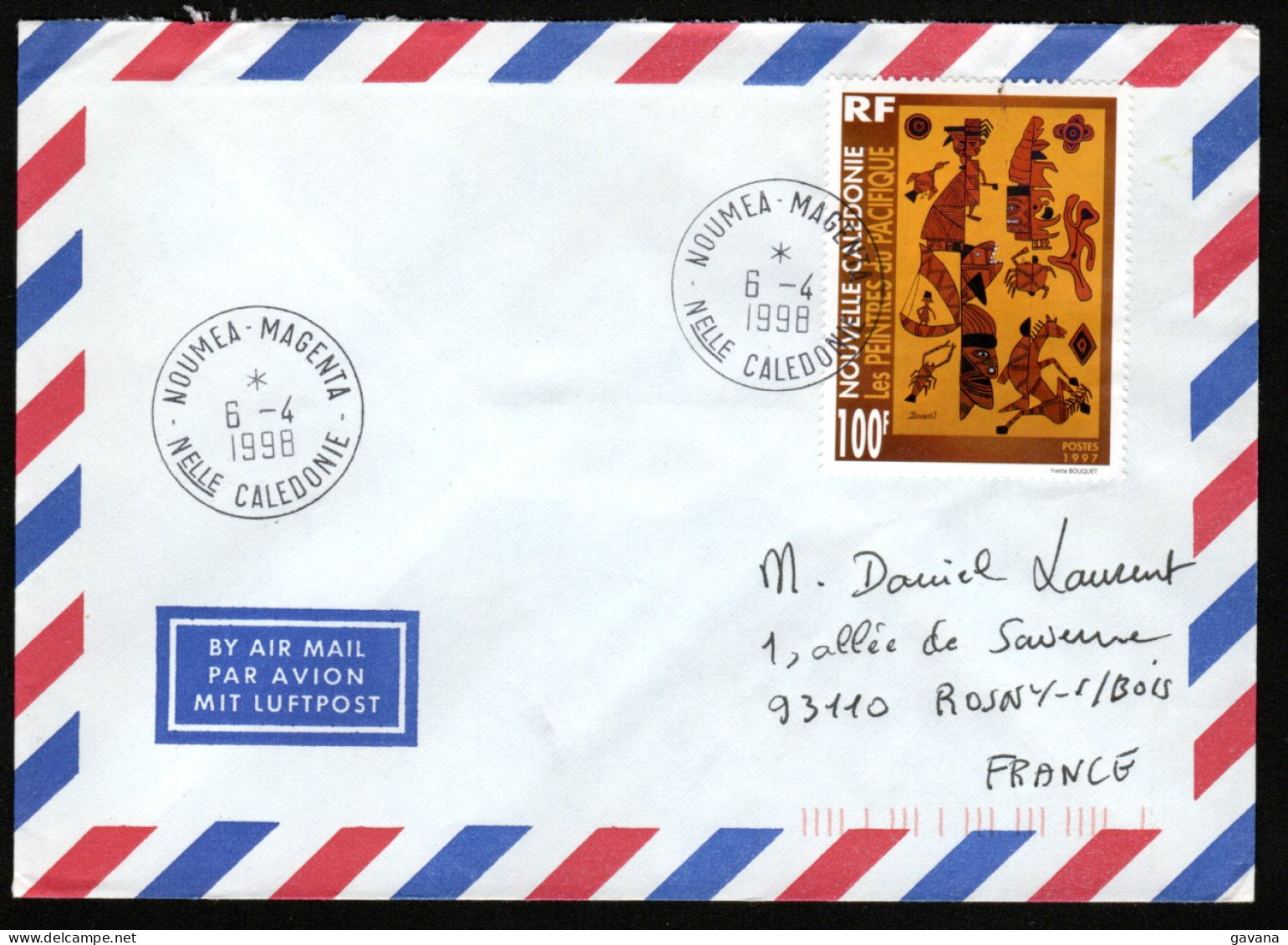 NOUVELLE CALEDONIE - Lettre Pour La France 1998 - Brieven En Documenten