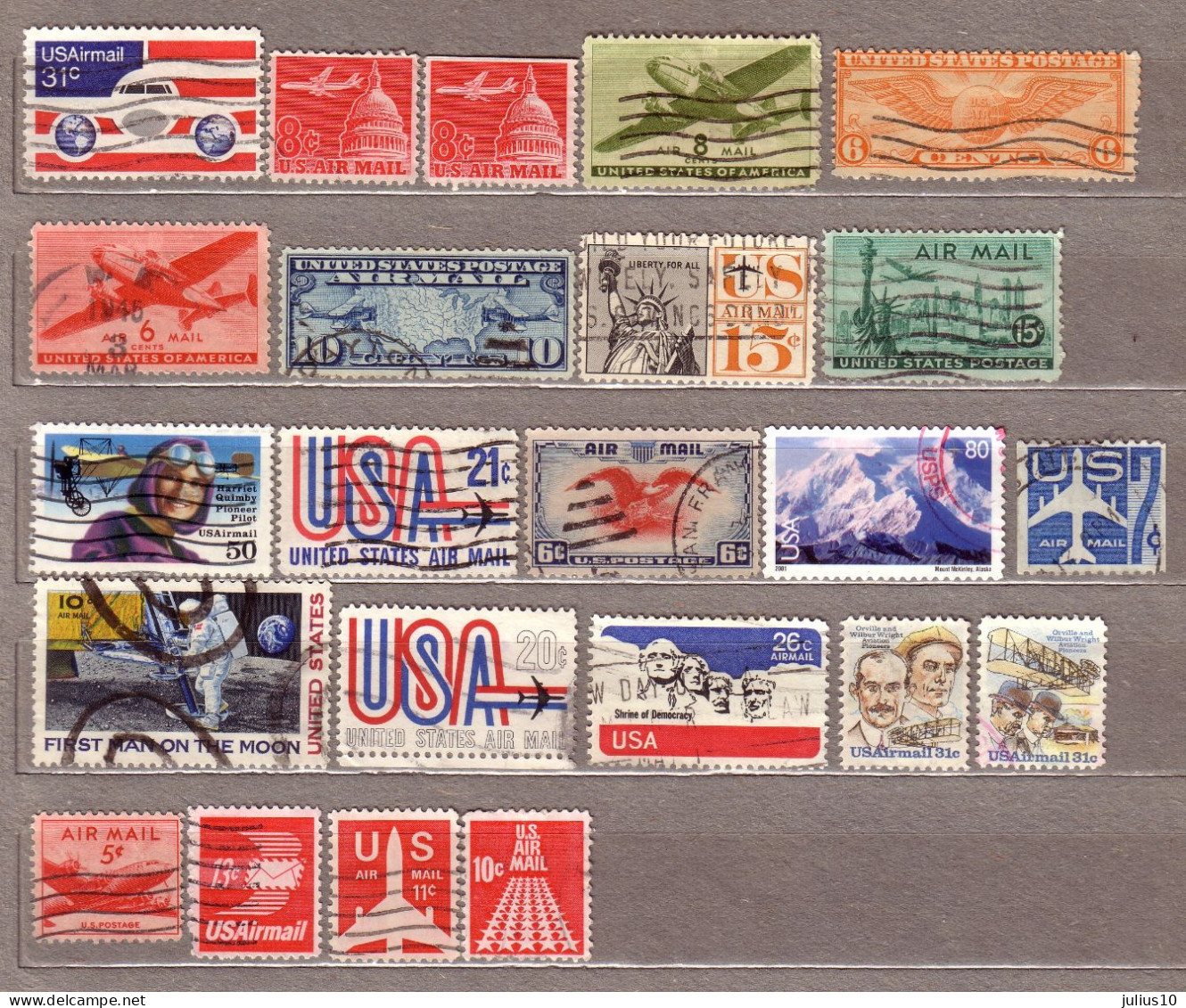 USA 23 Old Used (o) Different Airmail Stamps Lot #1535 - Other & Unclassified