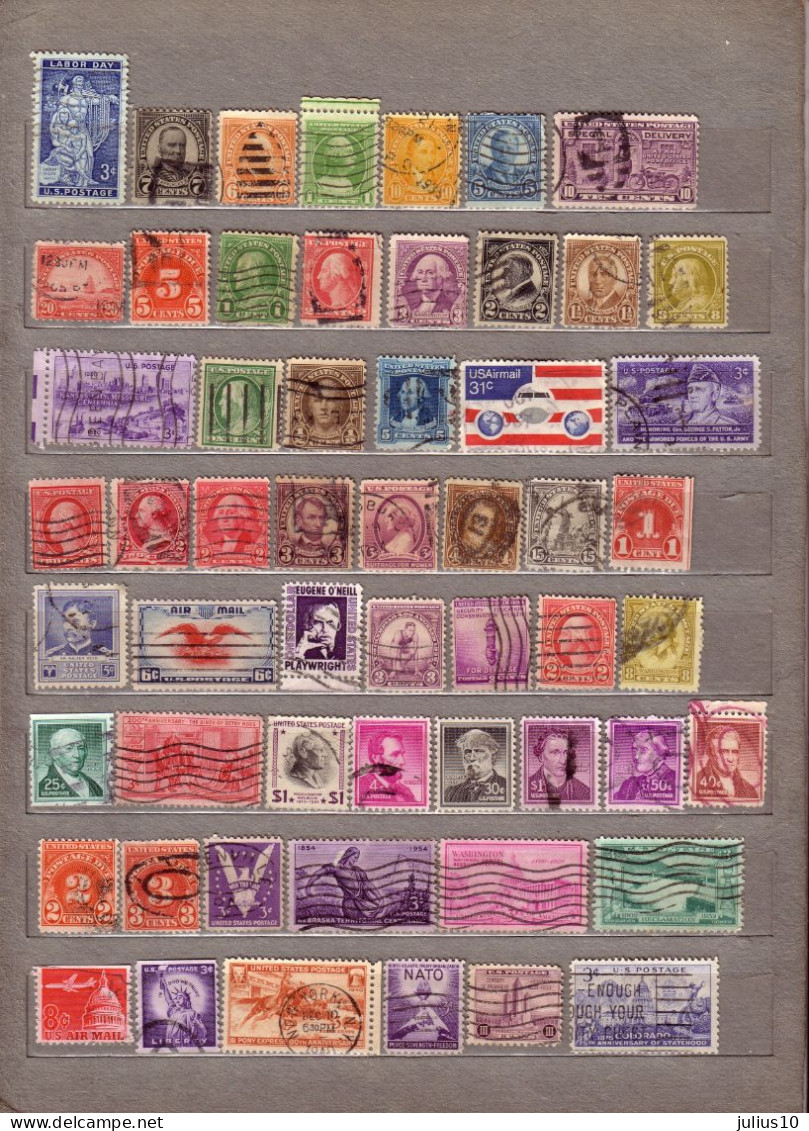 USA 56 Old Used (o) Different Stamps Lot #1536 - Collections