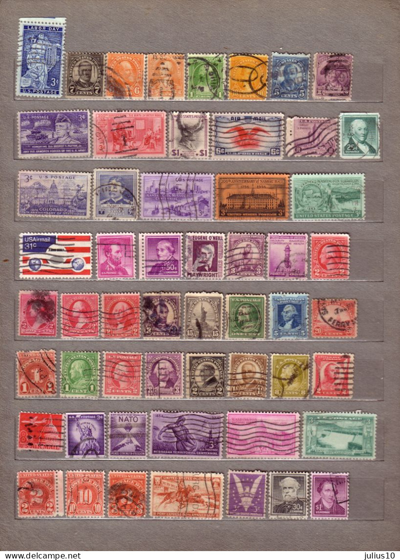 USA 55 Old Used (o) Different Stamps Lot #1537 - Collections