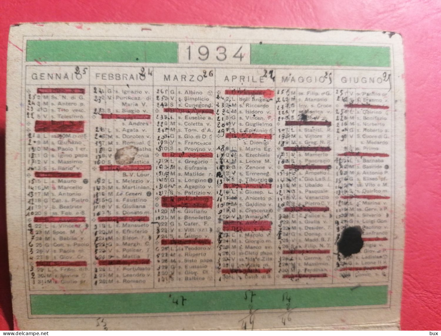 1934 Laboratori Italiani Milano Iodone Robin Pubblicità Farmacia Calendarietto Tascabile - Formato Piccolo : 1921-40