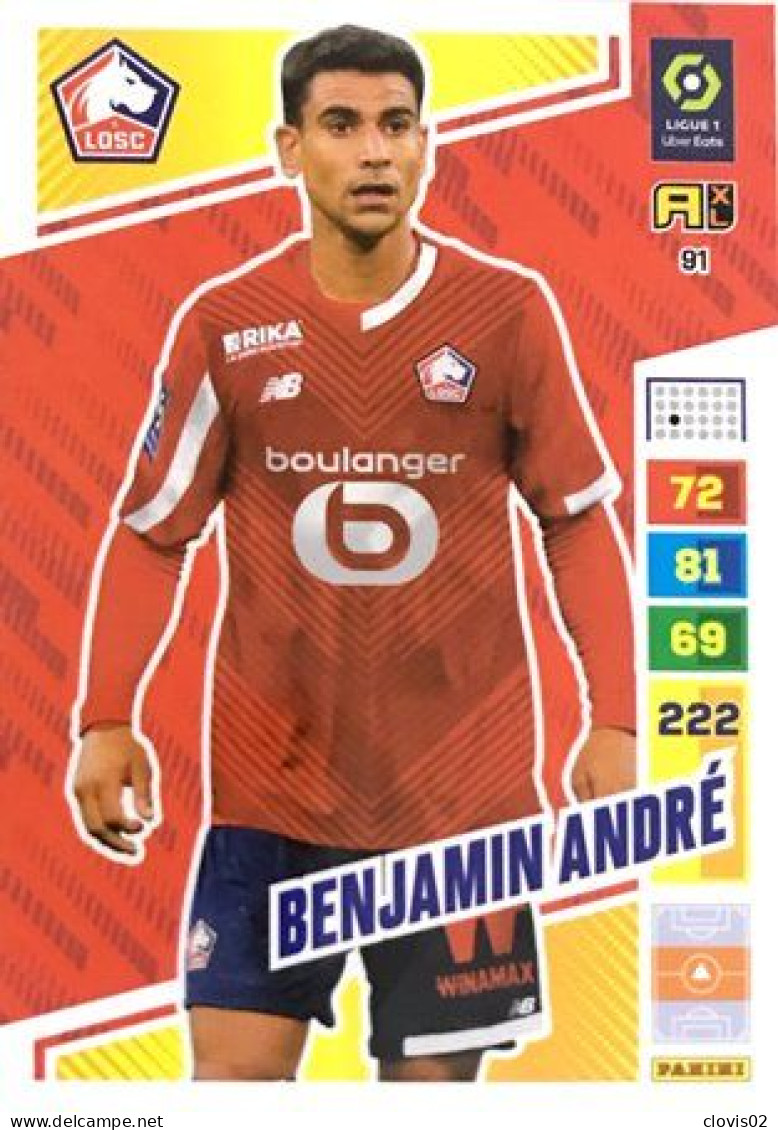 91 Benjamin André - LOSC Lille - Panini Adrenalyn XL 2023-2024 Ligue 1 - Trading Cards