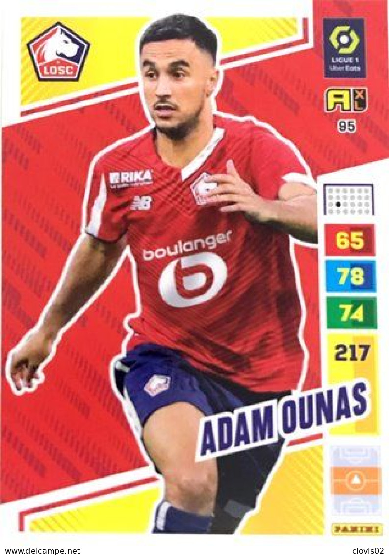 95 Adam Ounas - LOSC Lille - Panini Adrenalyn XL 2023-2024 Ligue 1 - Trading Cards