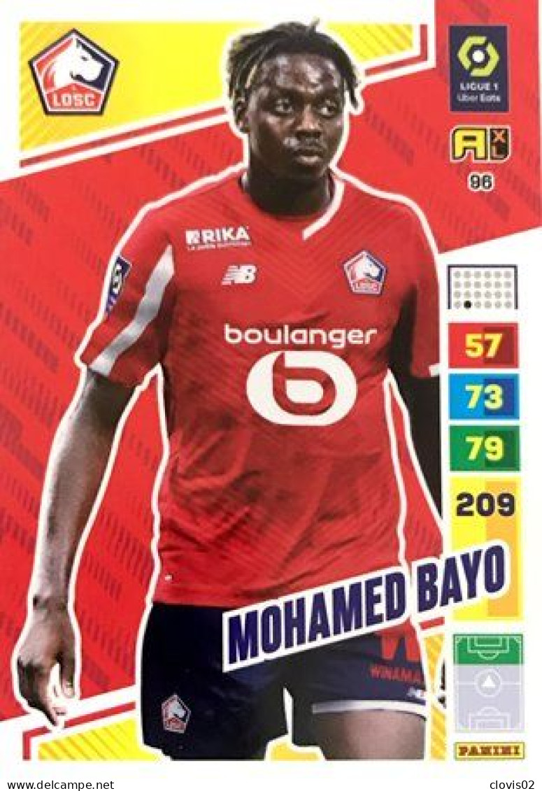96 Mohamed Bayo - LOSC Lille - Panini Adrenalyn XL 2023-2024 Ligue 1 - Trading Cards