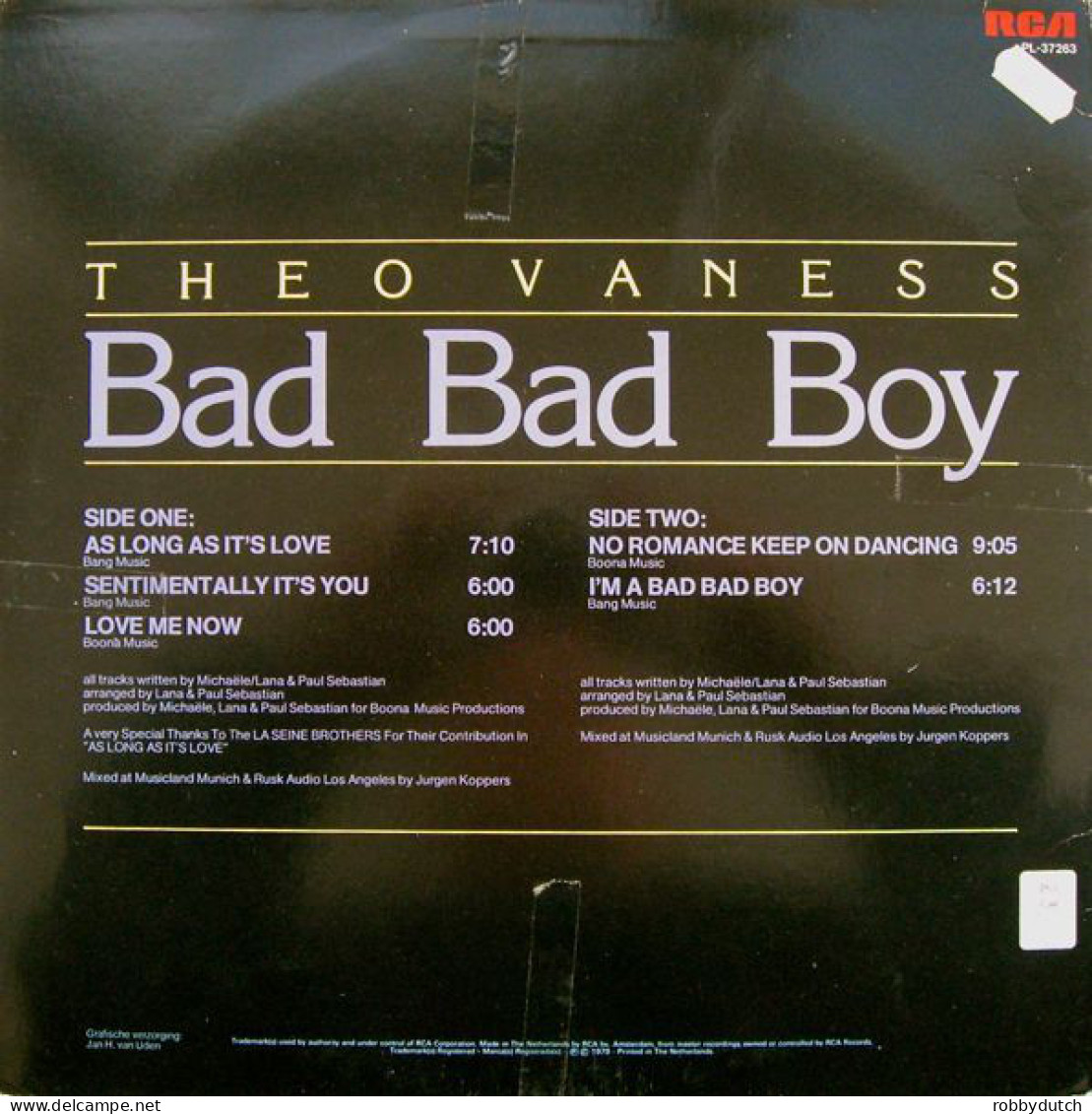 * LP *  THEO VANESS (Theo Van Es, EX Shoes) - BAD BAD BOY (Holland 1979 EX-) - Soul - R&B