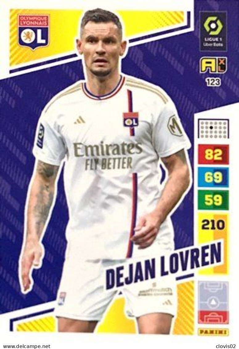 123 Dejan Lovren - Olympique Lyonnais - Panini Adrenalyn XL 2023-2024 Ligue 1 - Trading Cards
