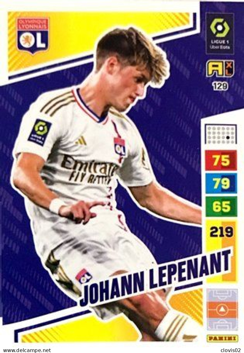 129 Johann Lepenant - Olympique Lyonnais - Panini Adrenalyn XL 2023-2024 Ligue 1 - Trading Cards