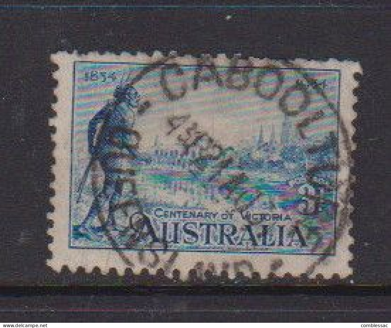 AUSTRALIA    1934    Centenary  Of  Victoria    3d  Blue    USED - Oblitérés