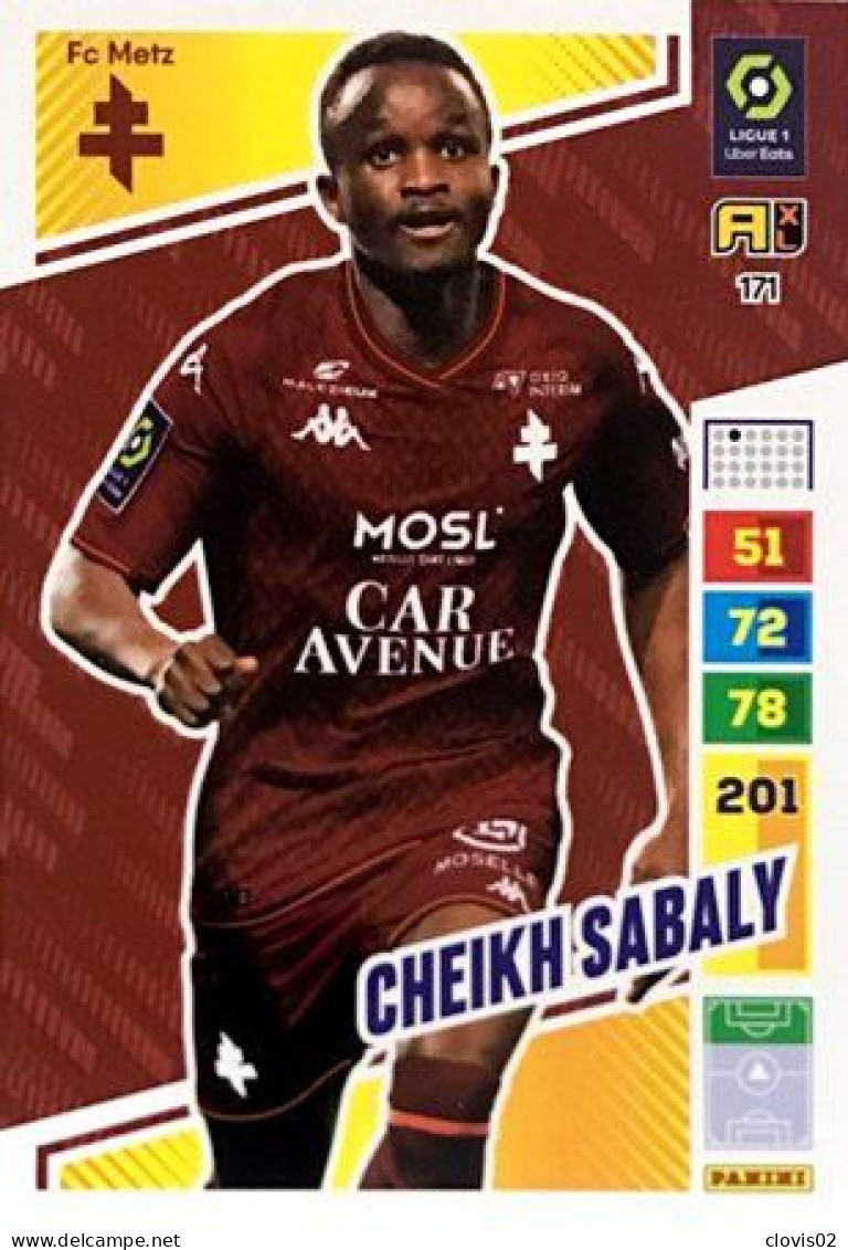 171 Cheikh Sabaly - FC Metz - Panini Adrenalyn XL 2023-2024 Ligue 1 - Trading Cards
