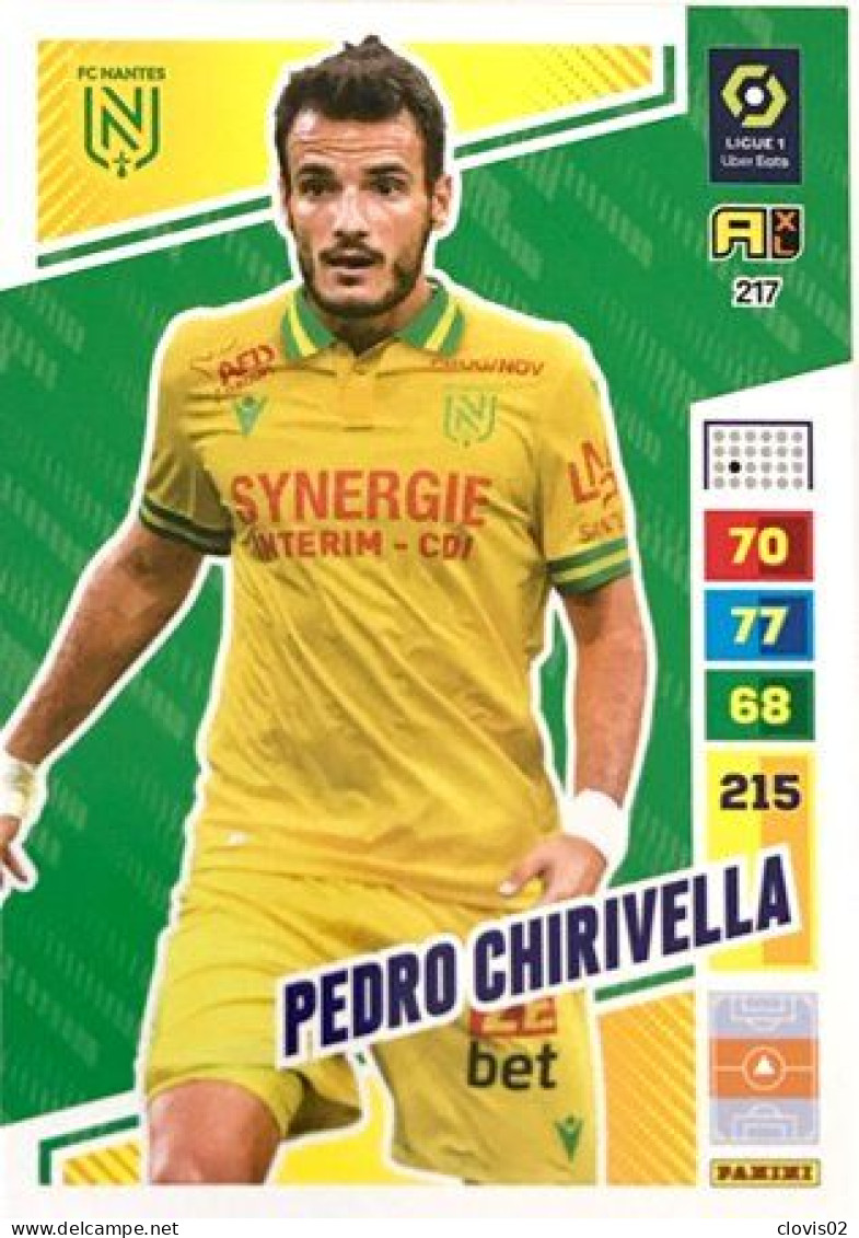 217 Pedro Chirivella - FC Nantes - Panini Adrenalyn XL 2023-2024 Ligue 1 - Trading Cards