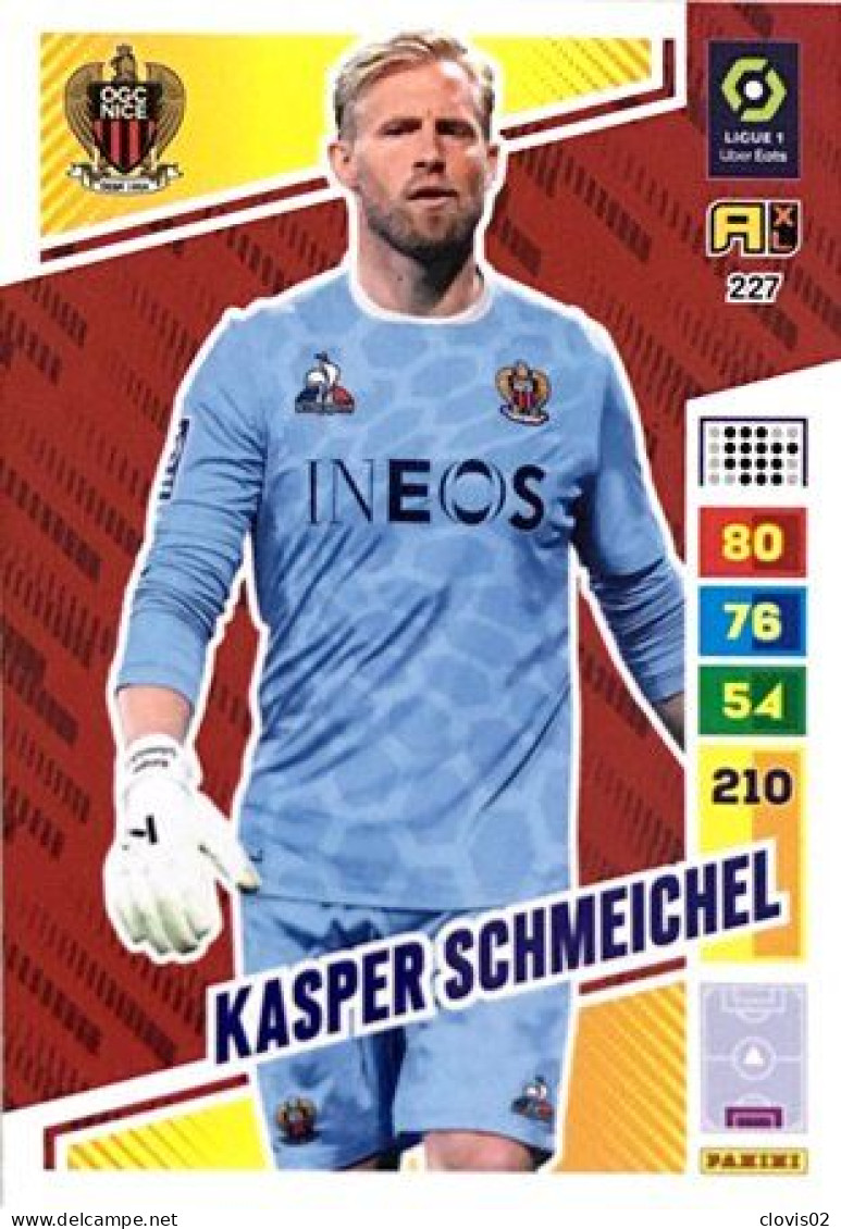 Trading Cards - 227 Kasper Schmeichel - OGC Nice - Panini Adrenalyn XL 2023- 2024 Ligue 1