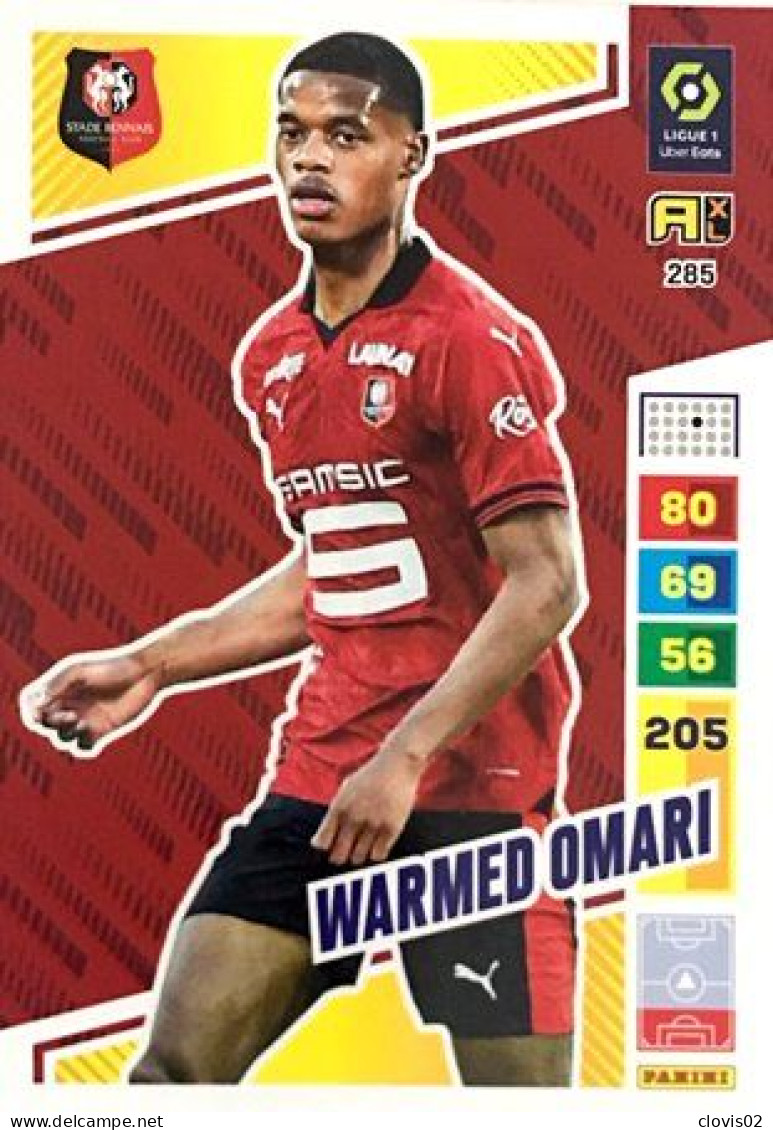 285 Warmed Omari - Stade Rennais - Panini Adrenalyn XL 2023-2024 Ligue 1 - Trading Cards