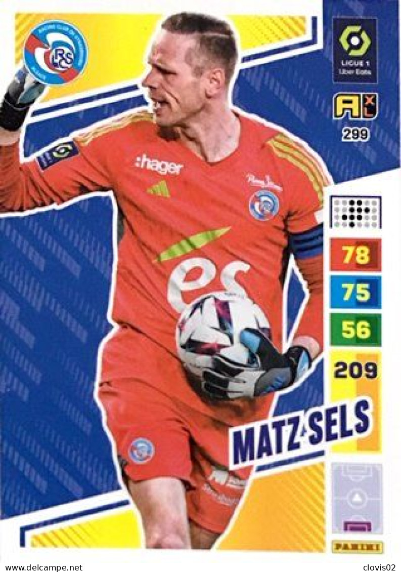 299 Matz Sels - RC Strasbourg Alsace - Panini Adrenalyn XL 2023-2024 Ligue 1 - Trading Cards