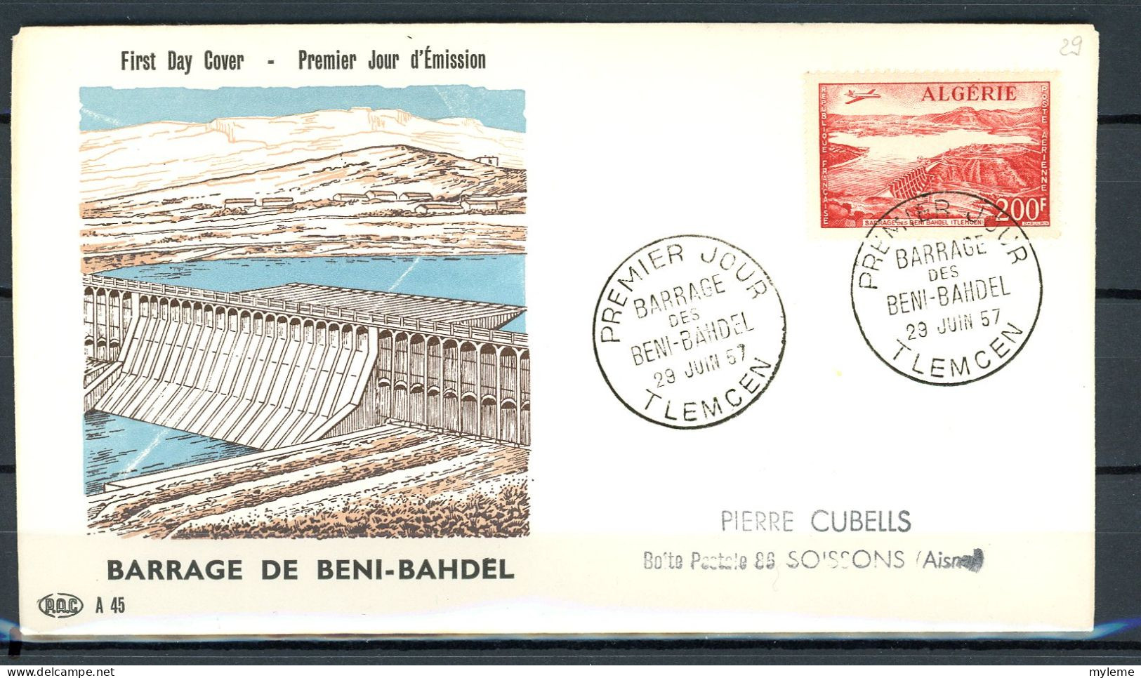 Z9-6  Algérie FDC N° PA 14    A Saisir !!! - FDC