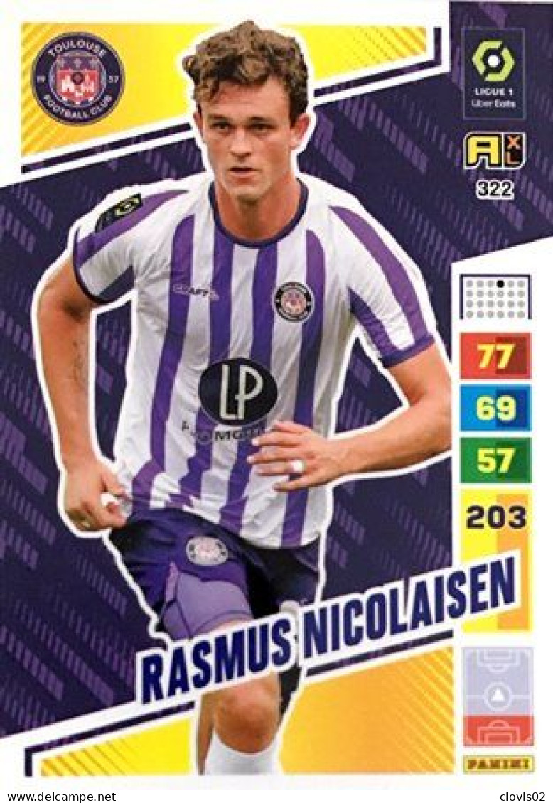 322 Rasmus Nicolaisen - Toulouse FC - Panini Adrenalyn XL 2023-2024 Ligue 1 - Trading Cards