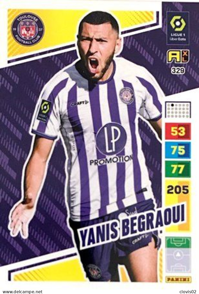 329 Yanis Begraoui - Toulouse FC - Panini Adrenalyn XL 2023-2024 Ligue 1 - Trading Cards