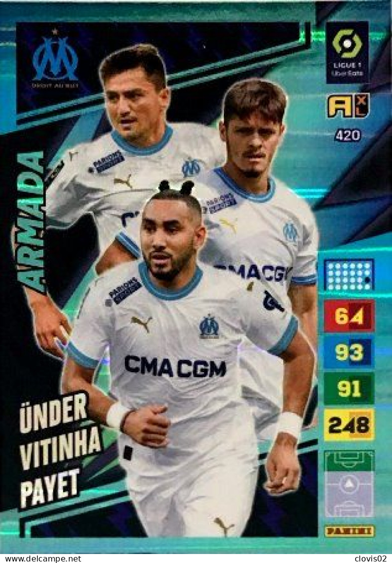 420 Dimitri Payet / Cengiz Ünder / Vitinha - Olympique De Marseille - Armada - Panini Adrenalyn XL 2023-2024 Ligue 1 - Trading Cards