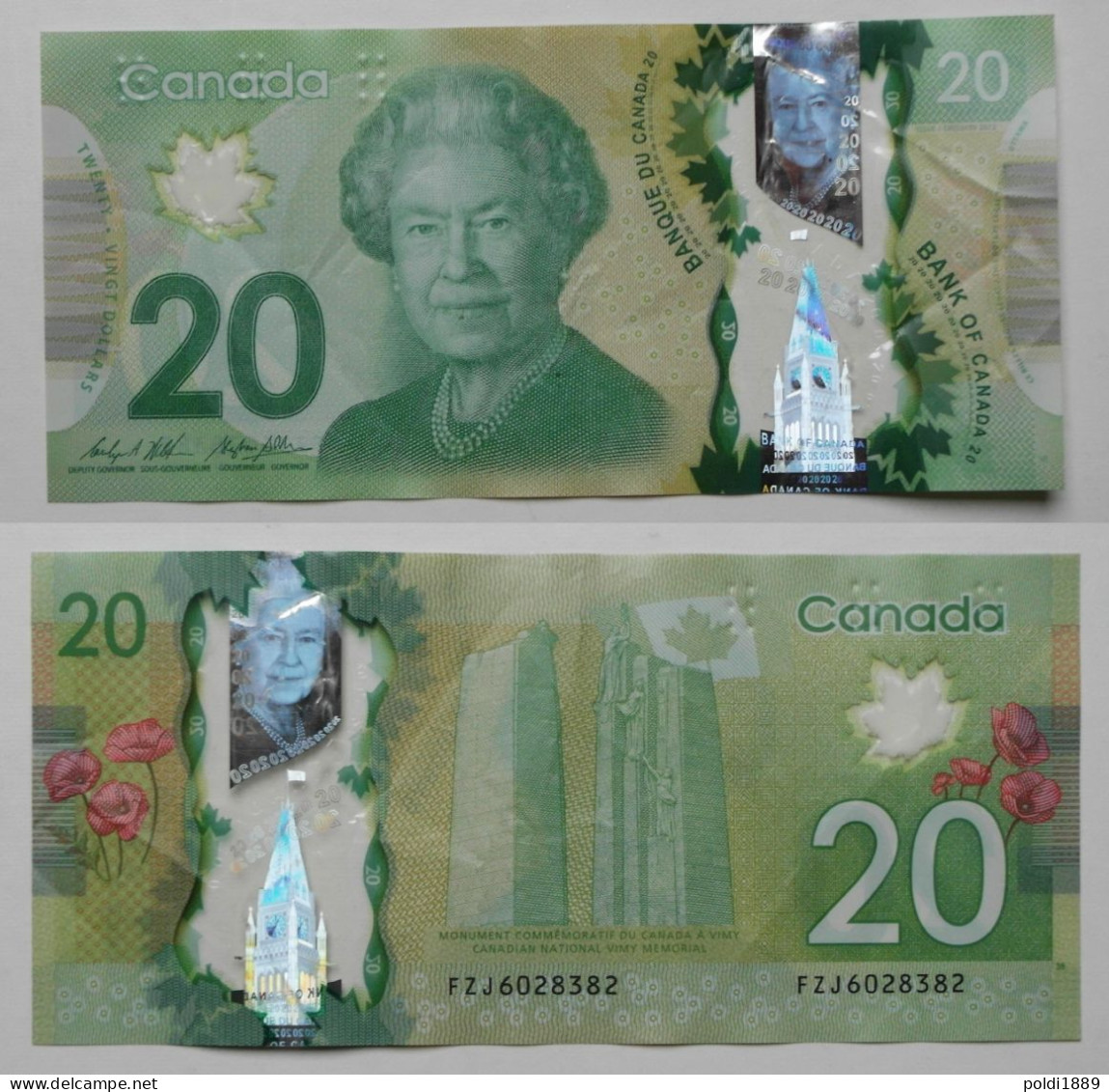 Kanada Canada 20 Dollars 2012 Königin Elisabeth Queen Elizabeth Polymer Gebraucht Mit Falzen C - Canada