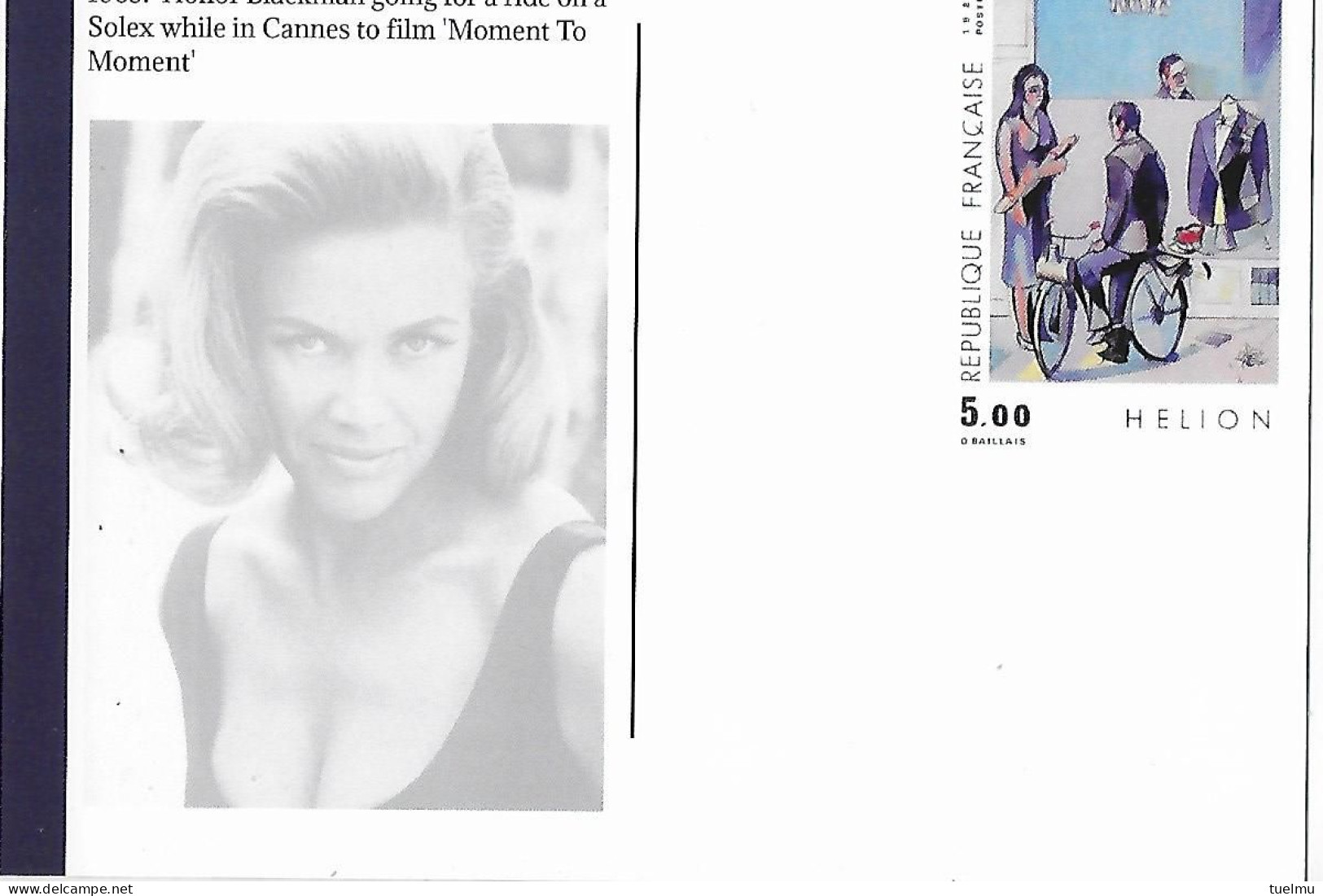 HONOR BLACKMAN 1965 Carte Postale SOLEX Neuve MOMENT TO MOMENT NO BARDOT BOND Postcard - Pin-Ups