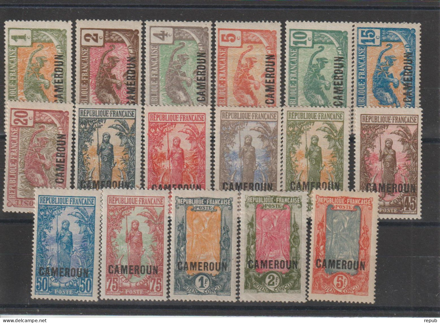 Cameroun 1921 Série Courante 84-100, 17 Val * Charnière MH - Neufs