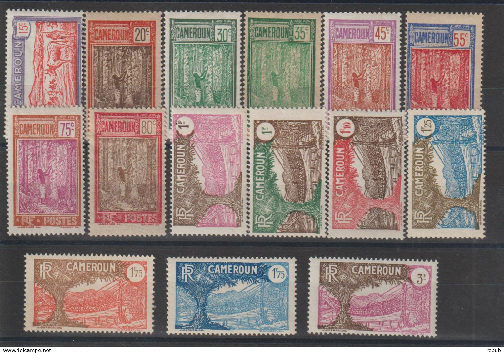 Cameroun 1926 Série Courante 134-48, 15 Val * Charnière MH - Unused Stamps