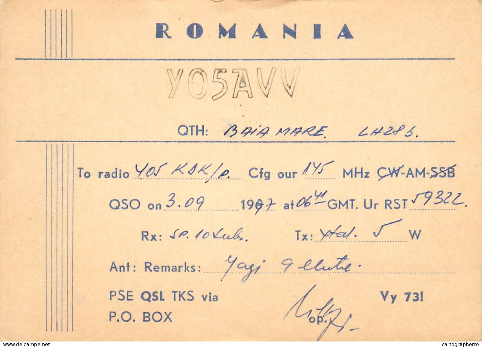 Romania Radio Amateur QSL Card Y05AVV Y05KDK - Radio Amateur