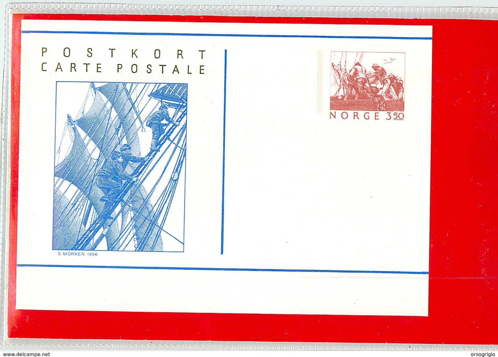 NORGE - Intero Postale - POSTKORT - S MORKEN 1986  -  VELA VELIERO SARTIE - Ganzsachen