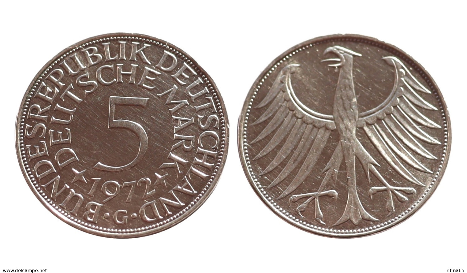 GERMANIA 5 MARK 1972 G IN ARGENTO KM# 112 - 5 Mark