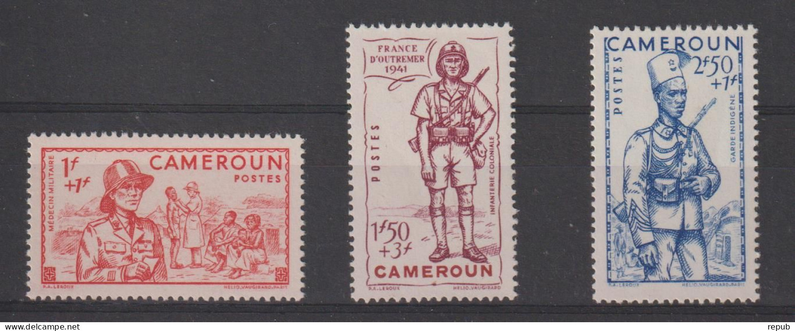 Cameroun 1941 Défense De L'empire 197-99, 3 Val * Charnière MH - Unused Stamps