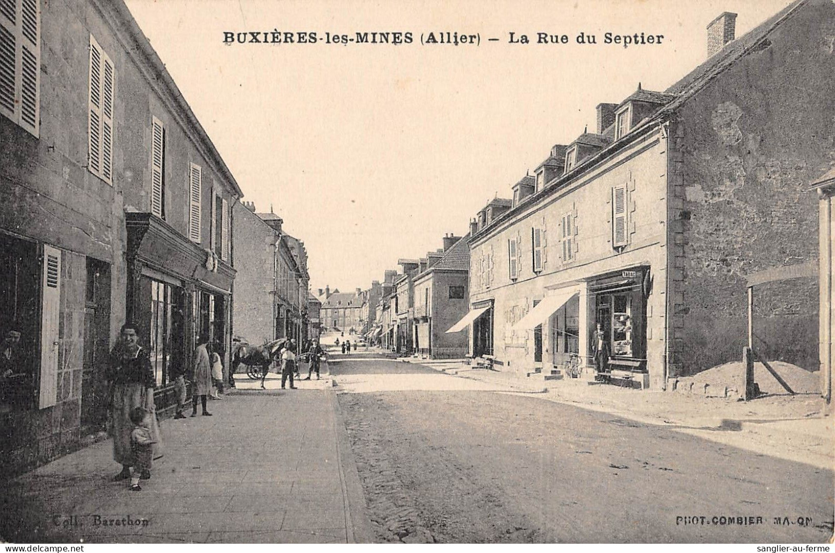 CPA 03 BUXIERES LES MINES / LA RUE DU SEPTIER / Cliché Rare - Other & Unclassified