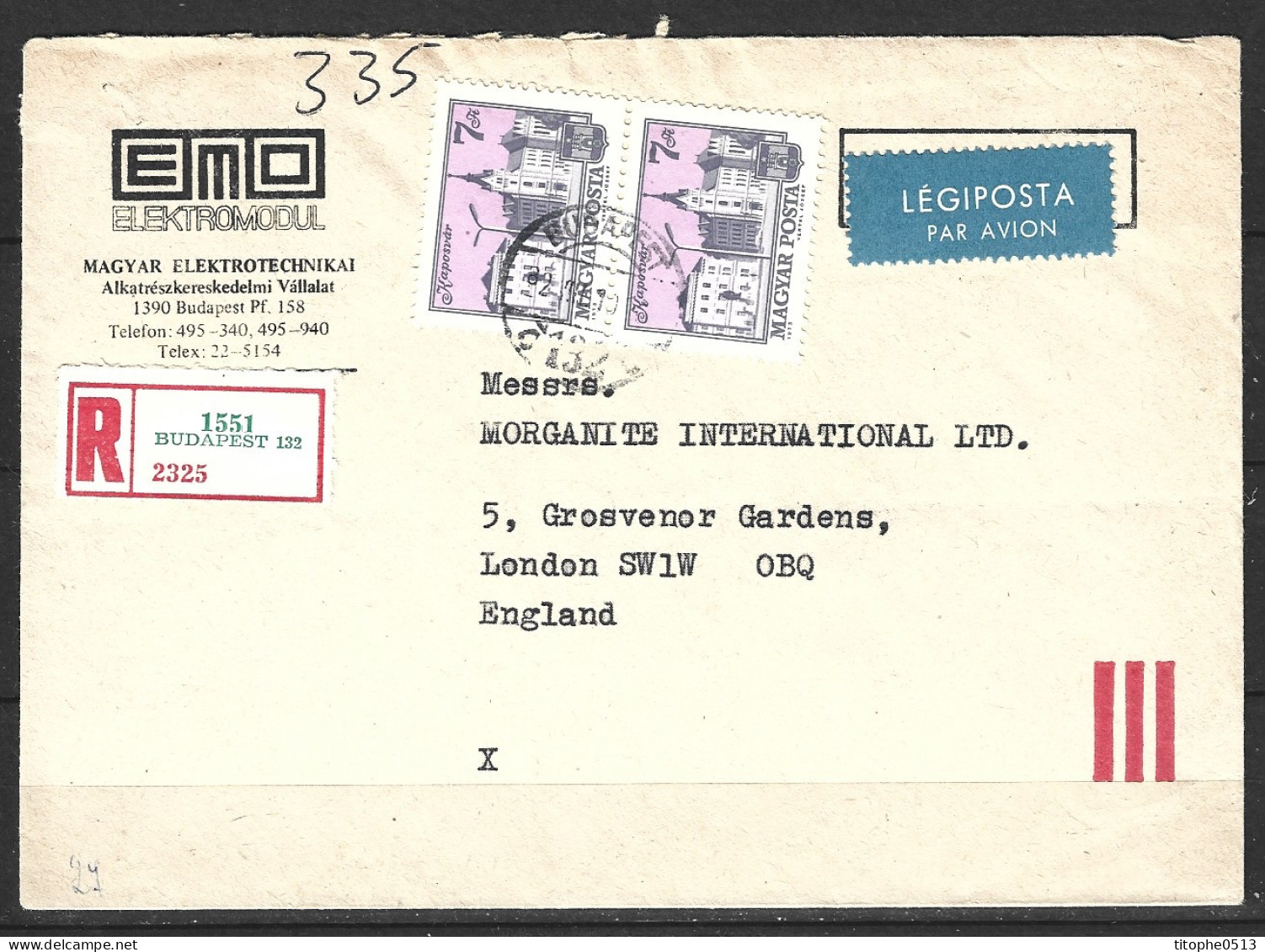 HONGRIE. N°2311 De 1973 Sur Enveloppe Ayant Circulé. Armoiries De Kaposvar. - Briefe U. Dokumente