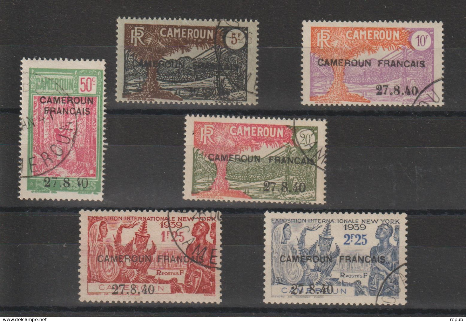 Cameroun 1940 Série Surchargée 27.8.40, 202-7, 6 Val Oblit Used - Usati