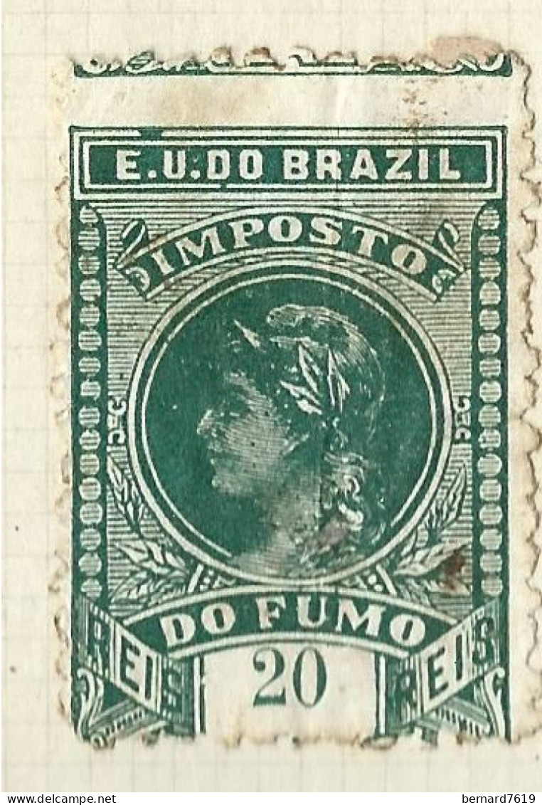 Timbres Taxe   Bresil  -  Brazil  -   Cigarettes -    Do Fumo   - Imposto - 20 Reis - Strafport