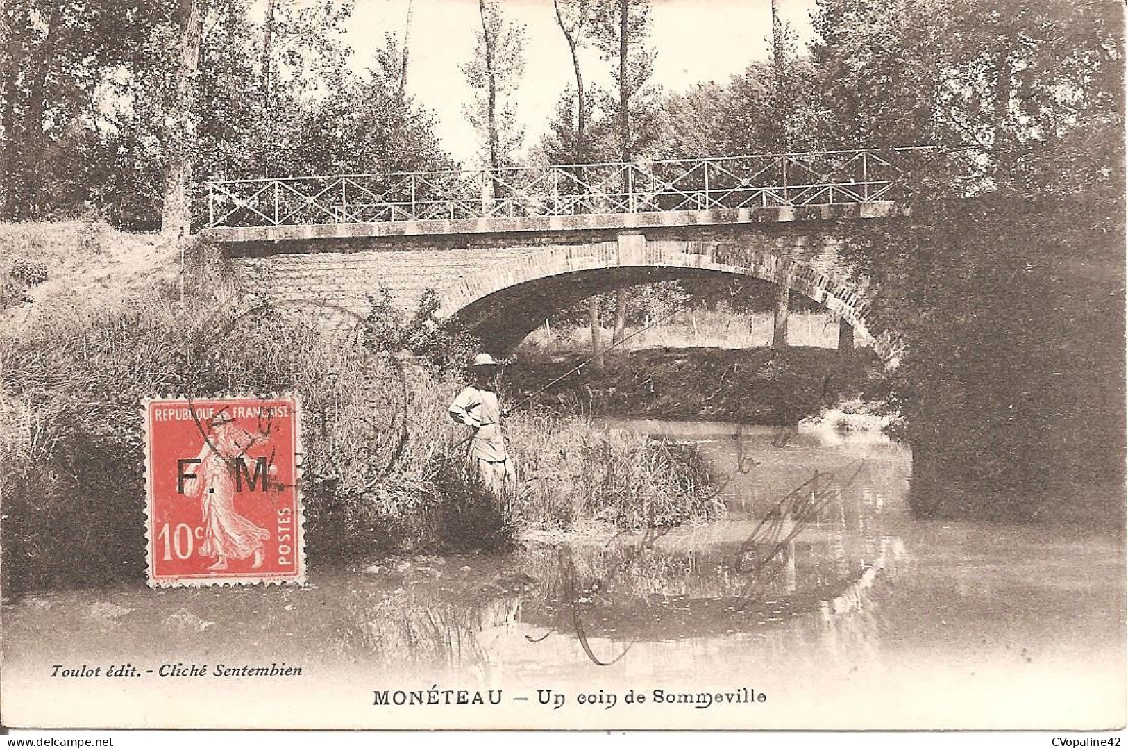 MONETEAU (89) Un Coin De Sommeville (Pêcheur à La Ligne) - Moneteau