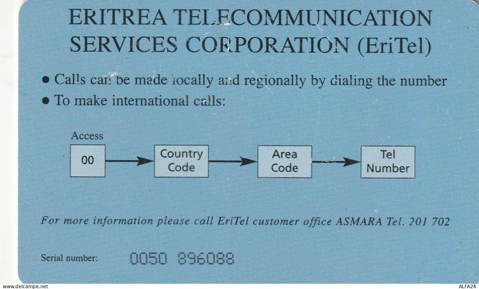 PHONE CARD-ERITREA (E83.16.6 - Eritrea