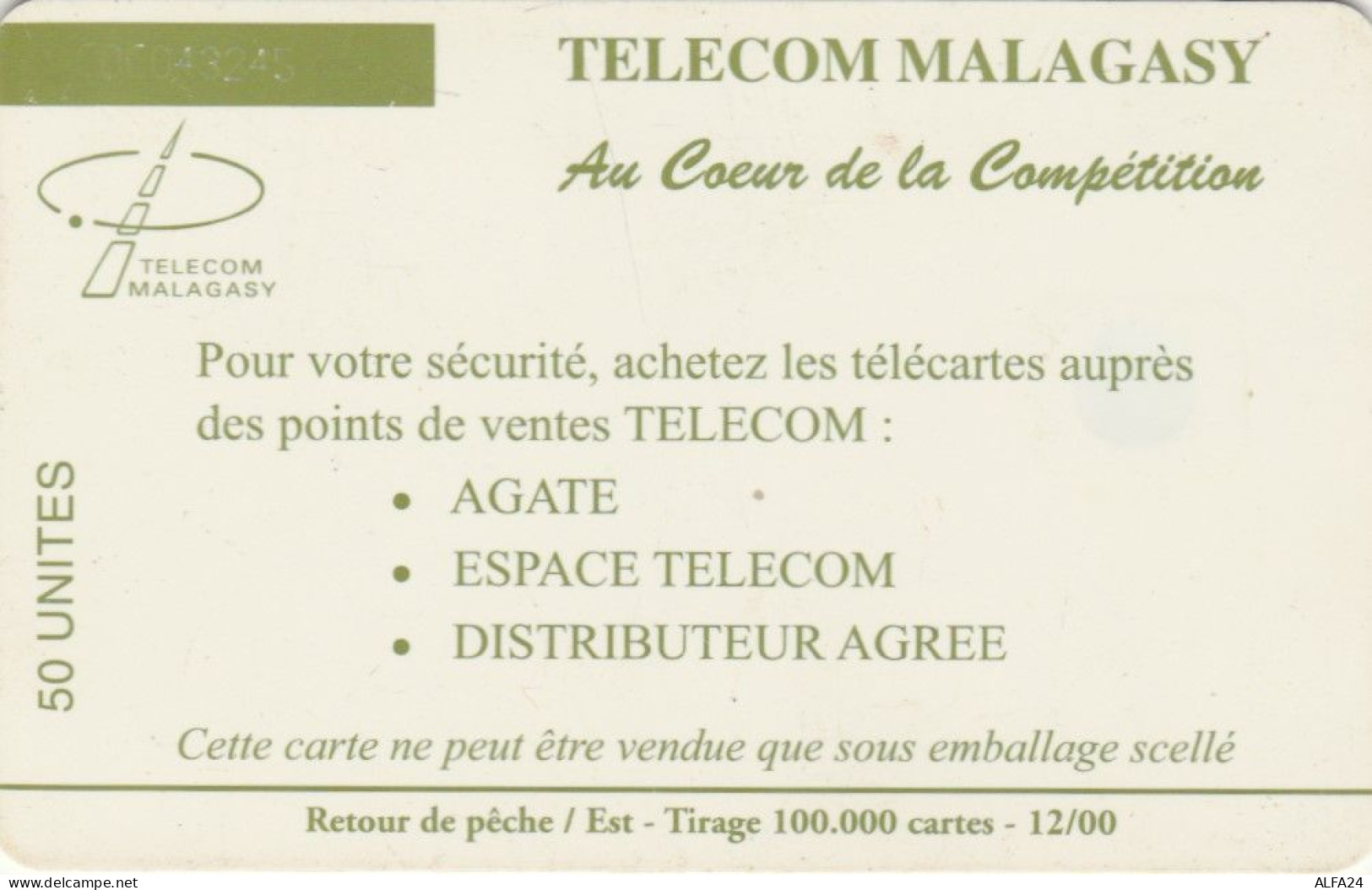 PHONE CARD MADAGASCAR (E83.7.8 - Madagaskar