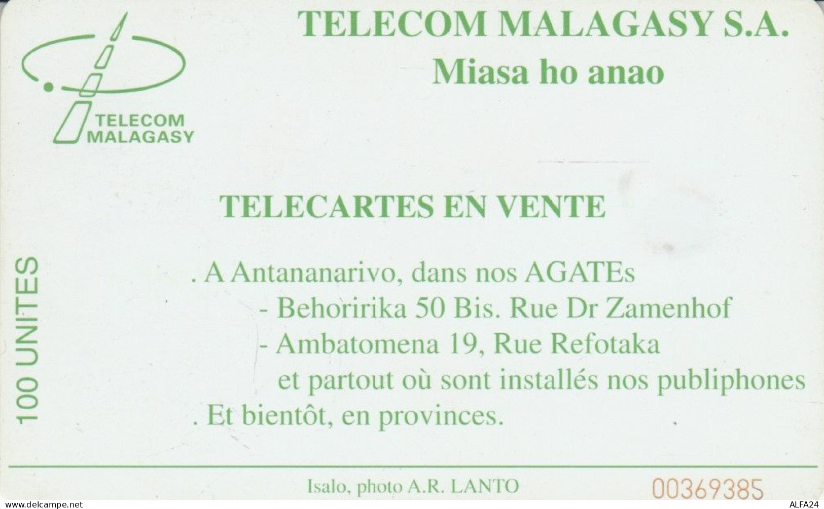 PHONE CARD MADAGASCAR (E83.9.6 - Madagaskar