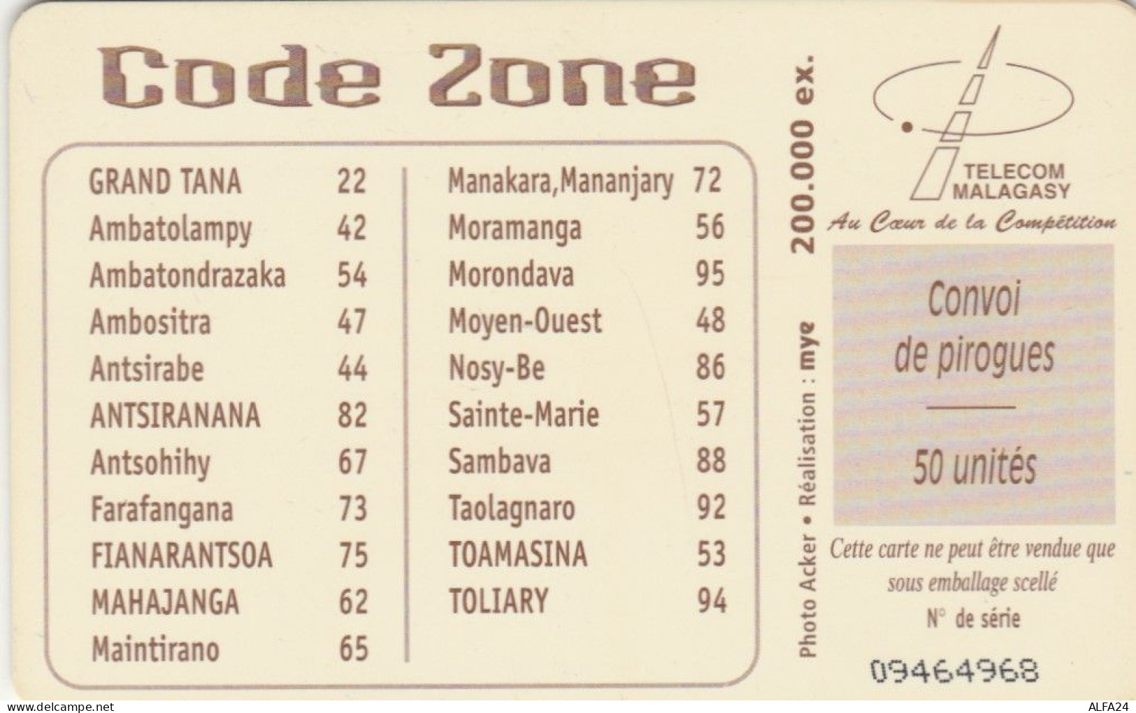 PHONE CARD MADAGASCAR (E83.8.4 - Madagaskar
