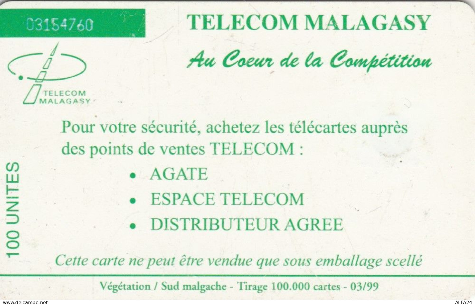 PHONE CARD MADAGASCAR (E83.7.7 - Madagaskar