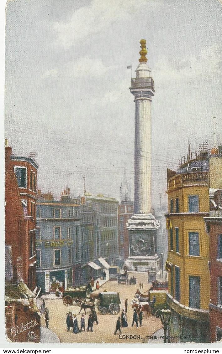 28831) GB UK London The Monument Oilette By Tuck's Post Card - London Suburbs