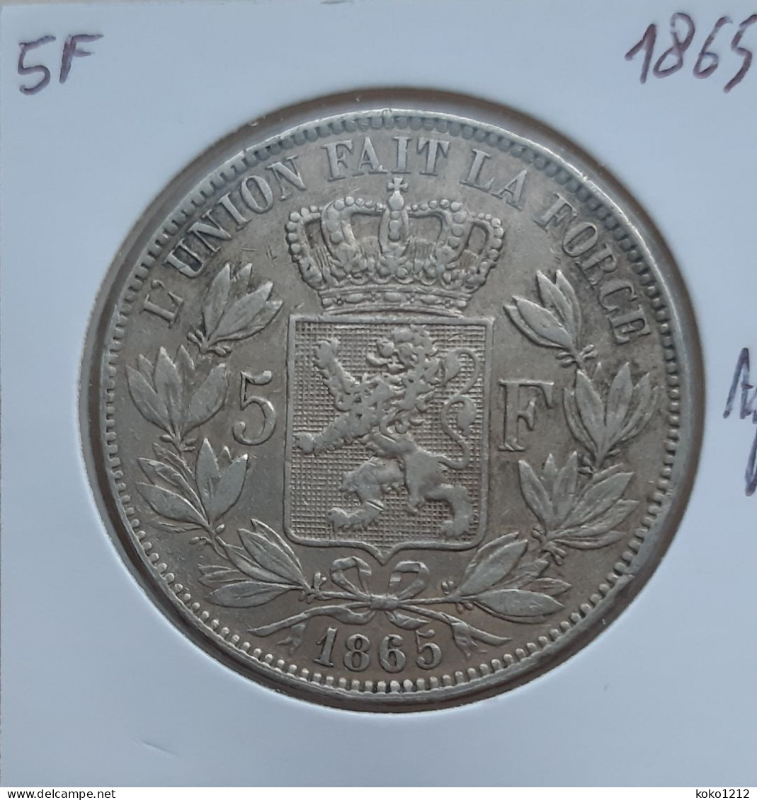 5 Francs 1865, Belle Qualité ! - 5 Francs