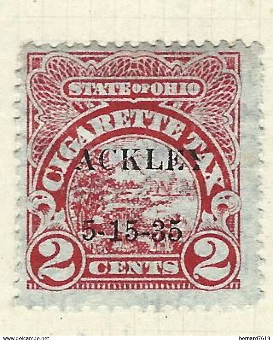 Timbres Taxe   Bresil  -  Brazil  -   Cigarettes   - Ackle   - State Of Ohio - 2 Cents - Portomarken
