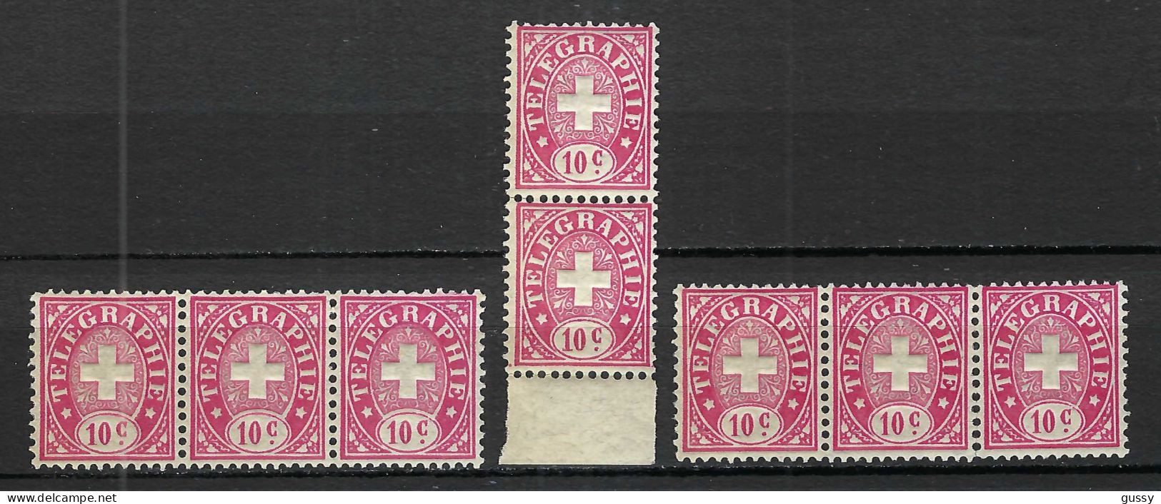 SUISSE Télégraphe Ca.1881: Lot De ZNr. 14 Neufs** - Telégrafo