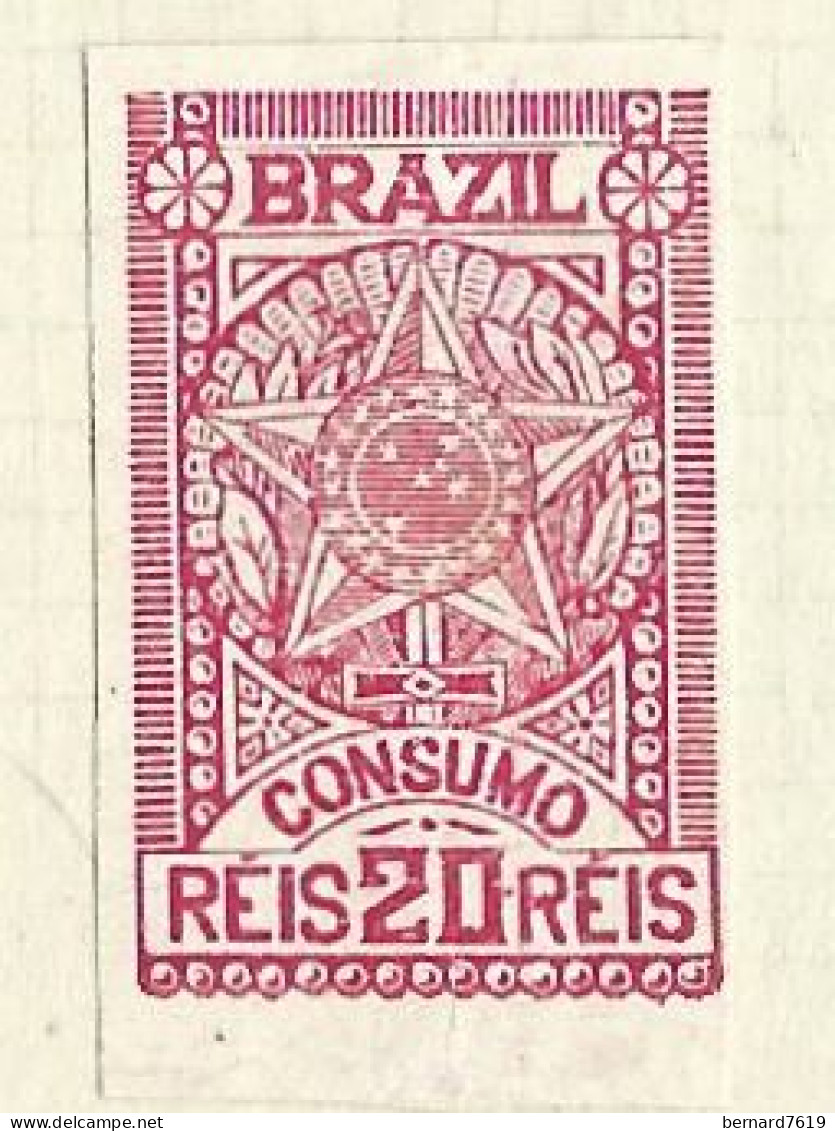 Timbres Taxe   Bresil  -  Brazil  -   Cigarettes   - Consumo  - 20reis - Strafport