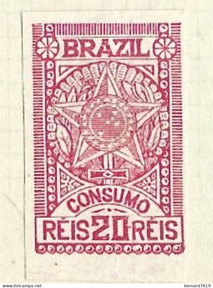 Timbres Taxe   Bresil  -  Brazil  -   Cigarettes   - Consumo  - 20reis - Postage Due