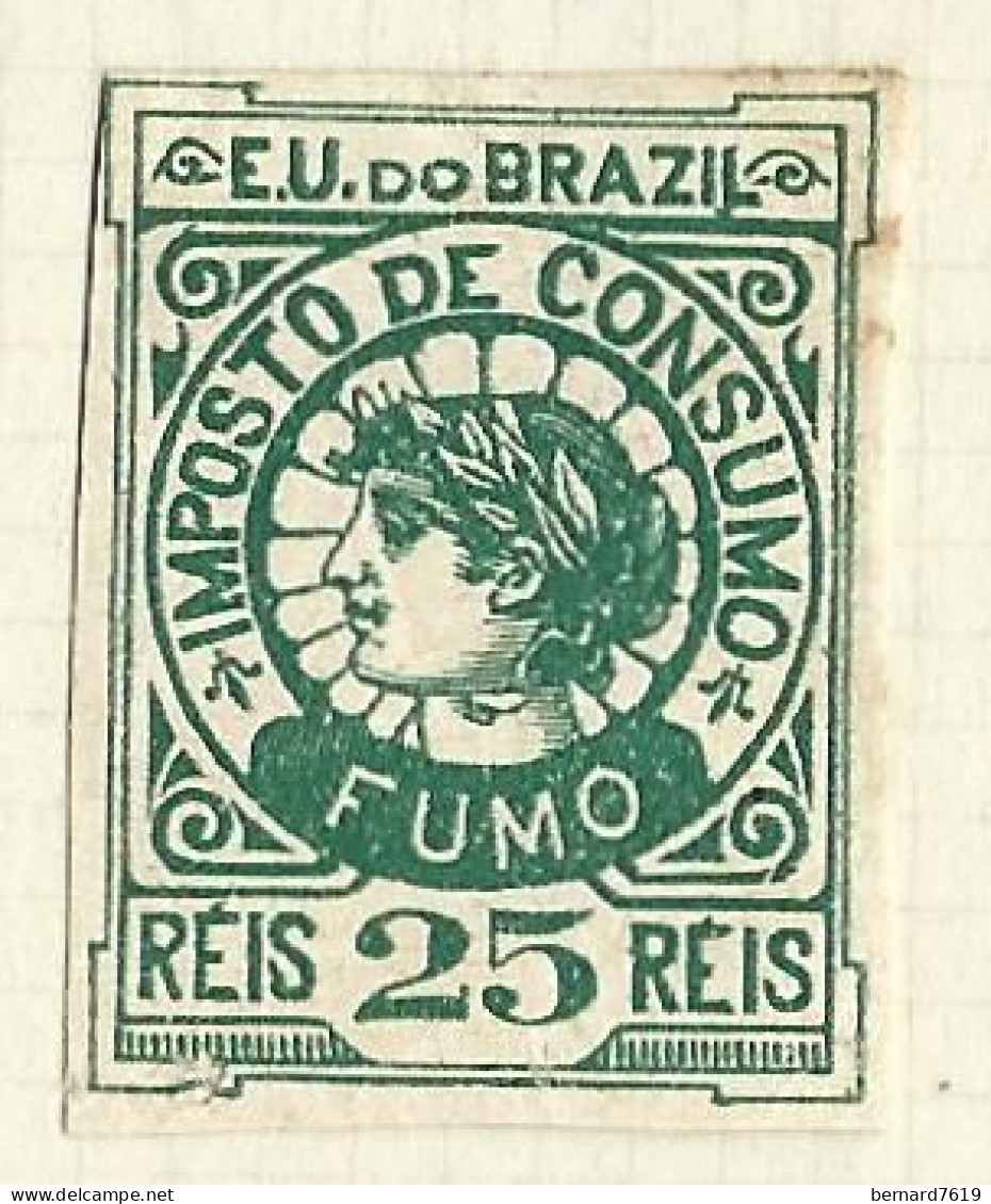 Timbres Taxe   Bresil  -  Brazil  -   Cigarettes   -   Imposto  De Consumo- 25 Reis - Fumo - Segnatasse