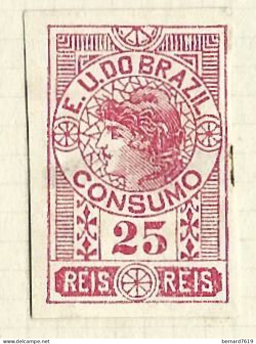 Timbres Taxe   Bresil  -  Brazil  -   Cigarettes   -   Consumo  - 25 Reis - - Postage Due